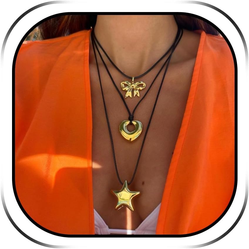 Abstract Gold Tone Necklace - Image 8