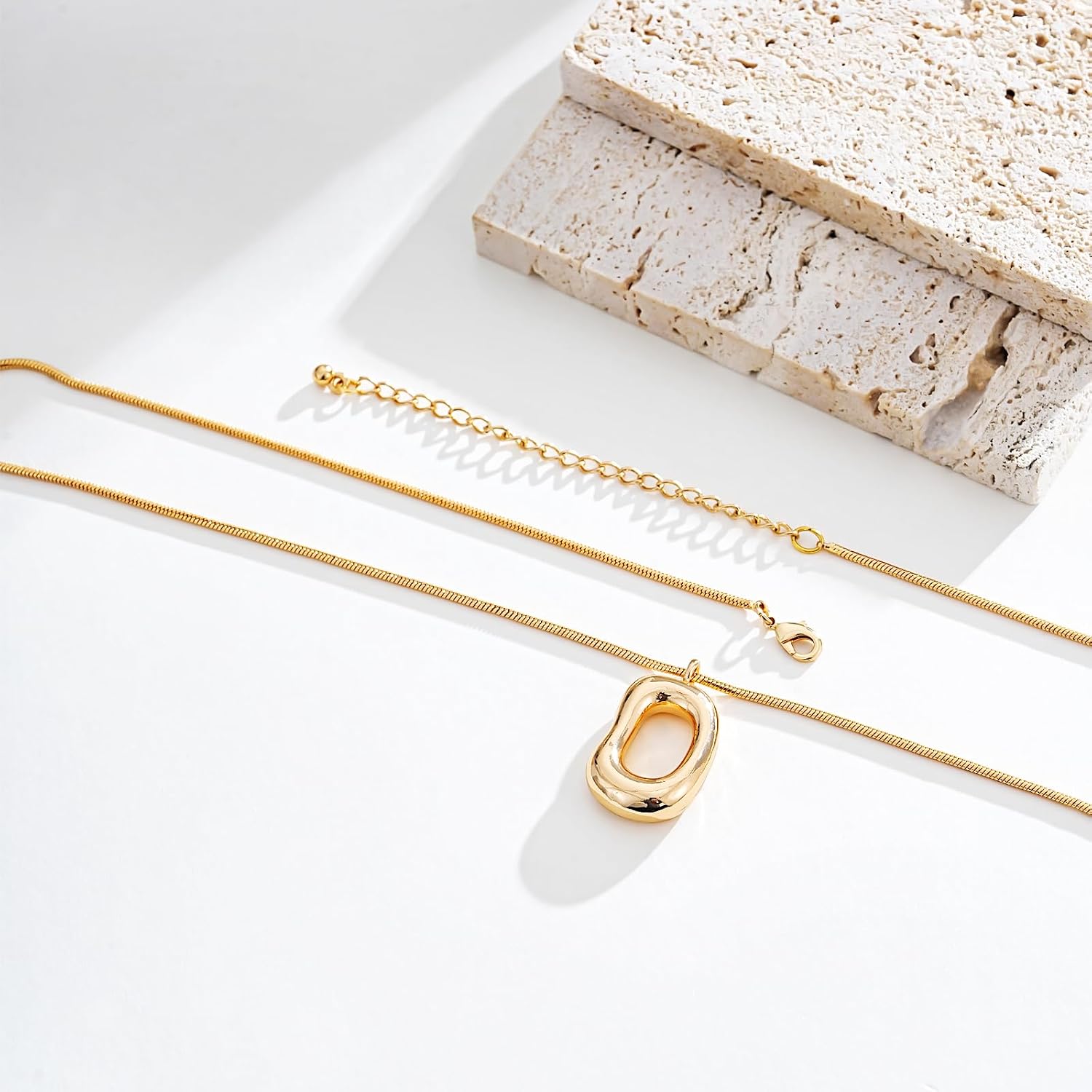 Gold Tone Abstract Pendant Snake - Image 7