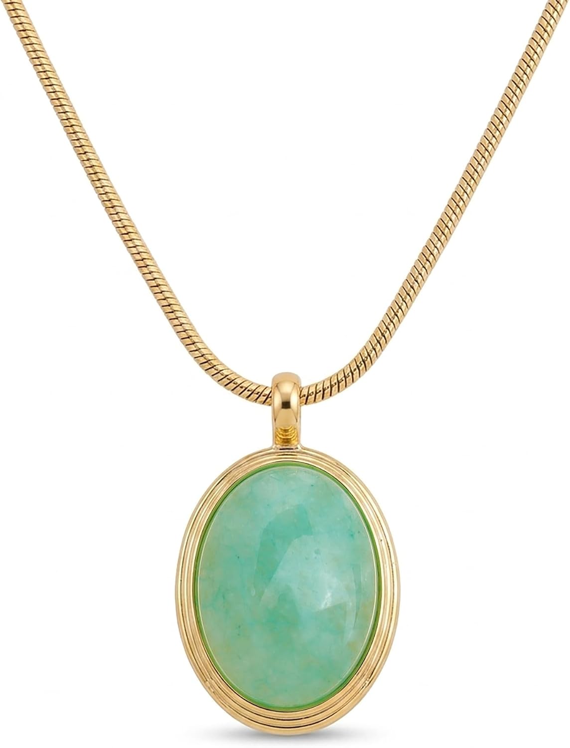 Gold Tone Oval Stone Necklace - Image 16