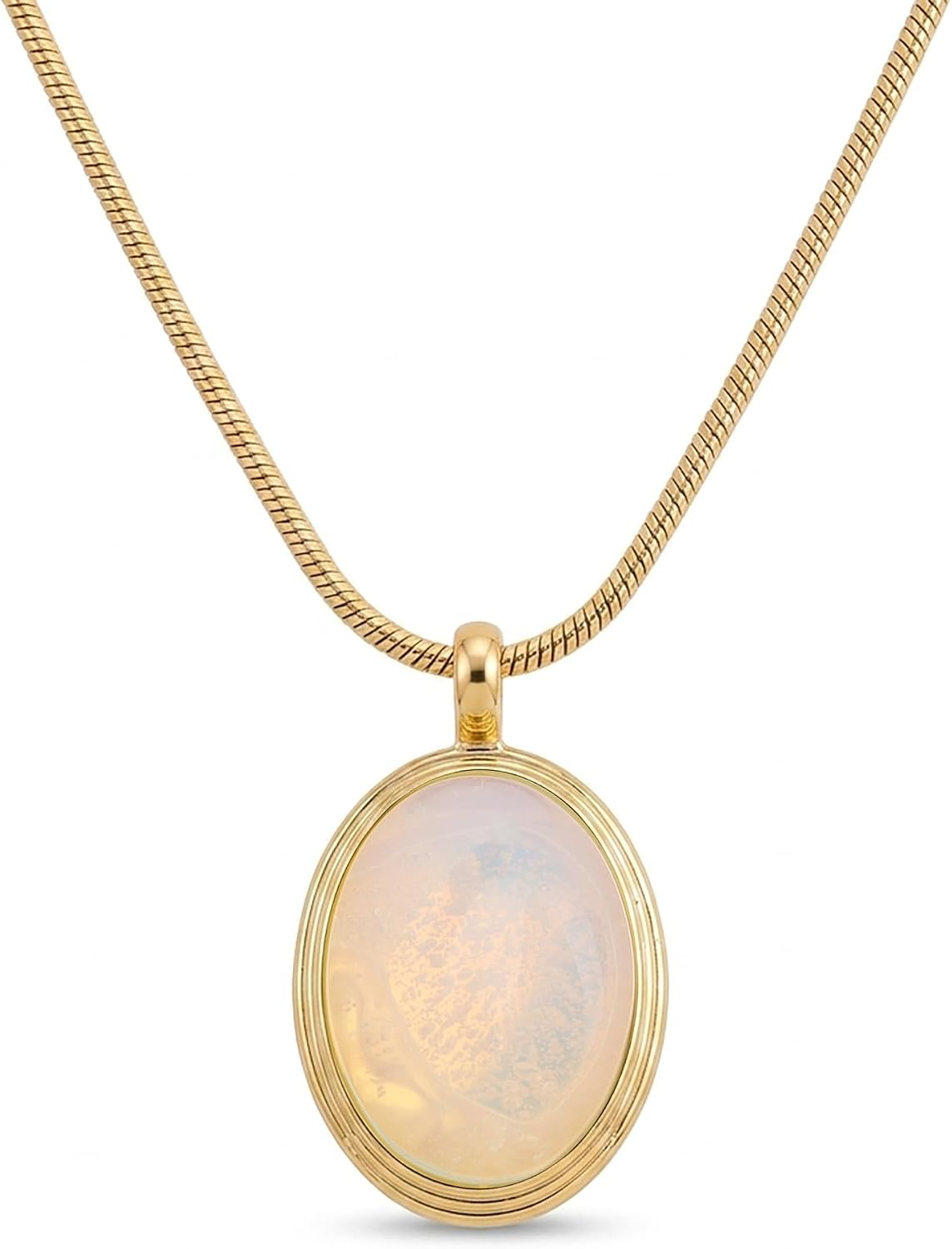Gold Tone Oval Stone Necklace - Image 22