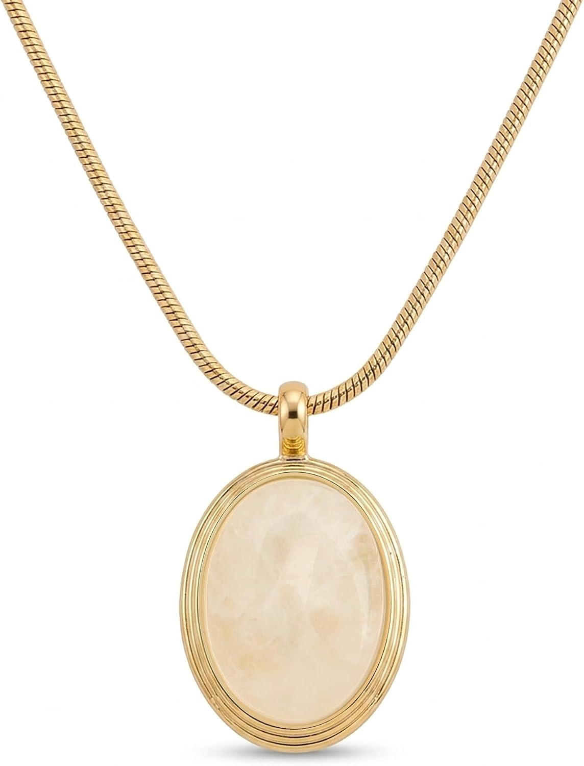 Gold Tone Oval Stone Necklace - Image 13