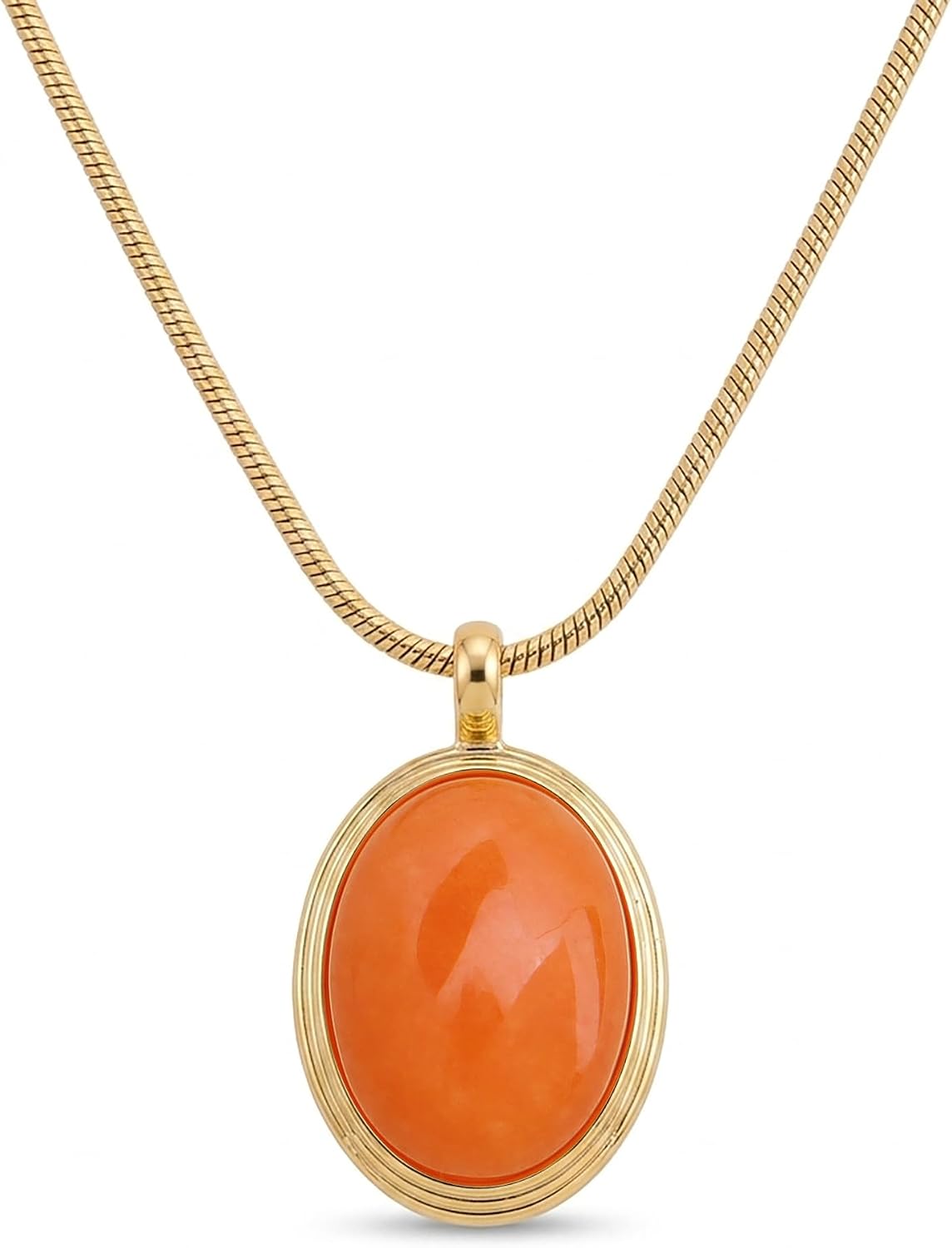 Gold Tone Oval Stone Necklace - Image 11