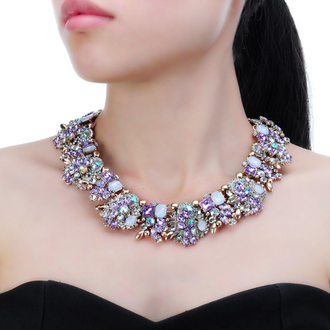 Purple Crystal Choker Set