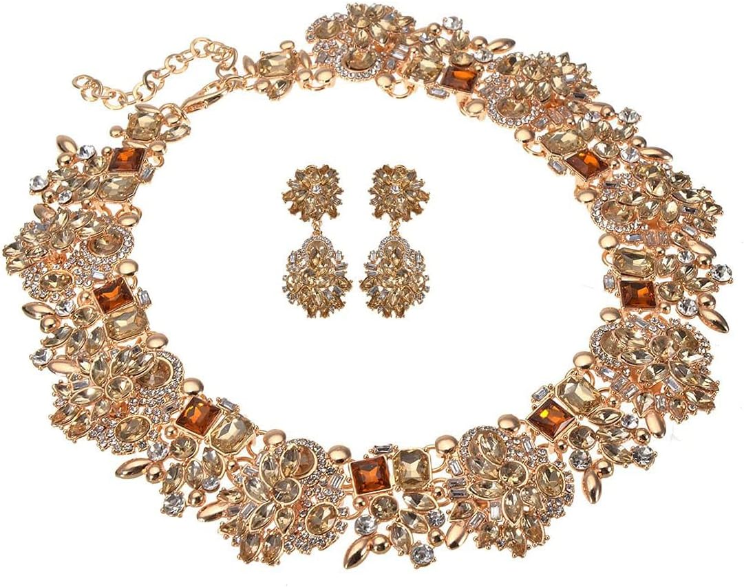 Crystal Embellished Choker Set
